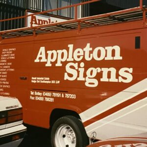 Old Appleton Signs Branded Van