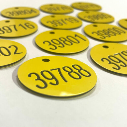 numbered discs engraved by Appleton signs